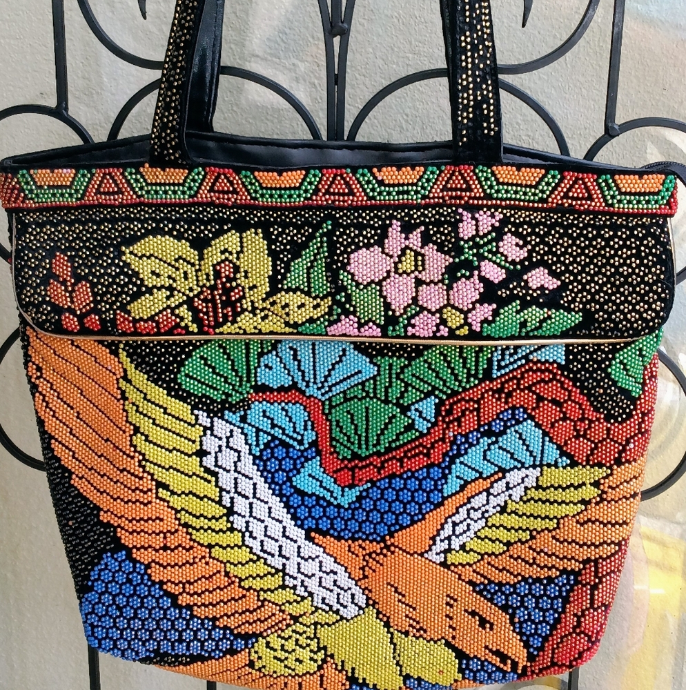 Fabulous fully beaded shoulder bag featuring magnificent eagle. Gorgeous